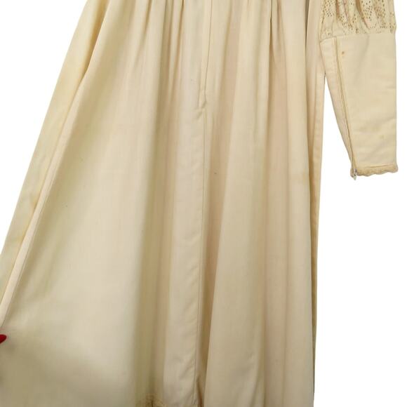 1970s Vintage Gunne Sax Prairie Dress Cream Lace Floral Embroidered Dress Medium - Picture 13 of 14